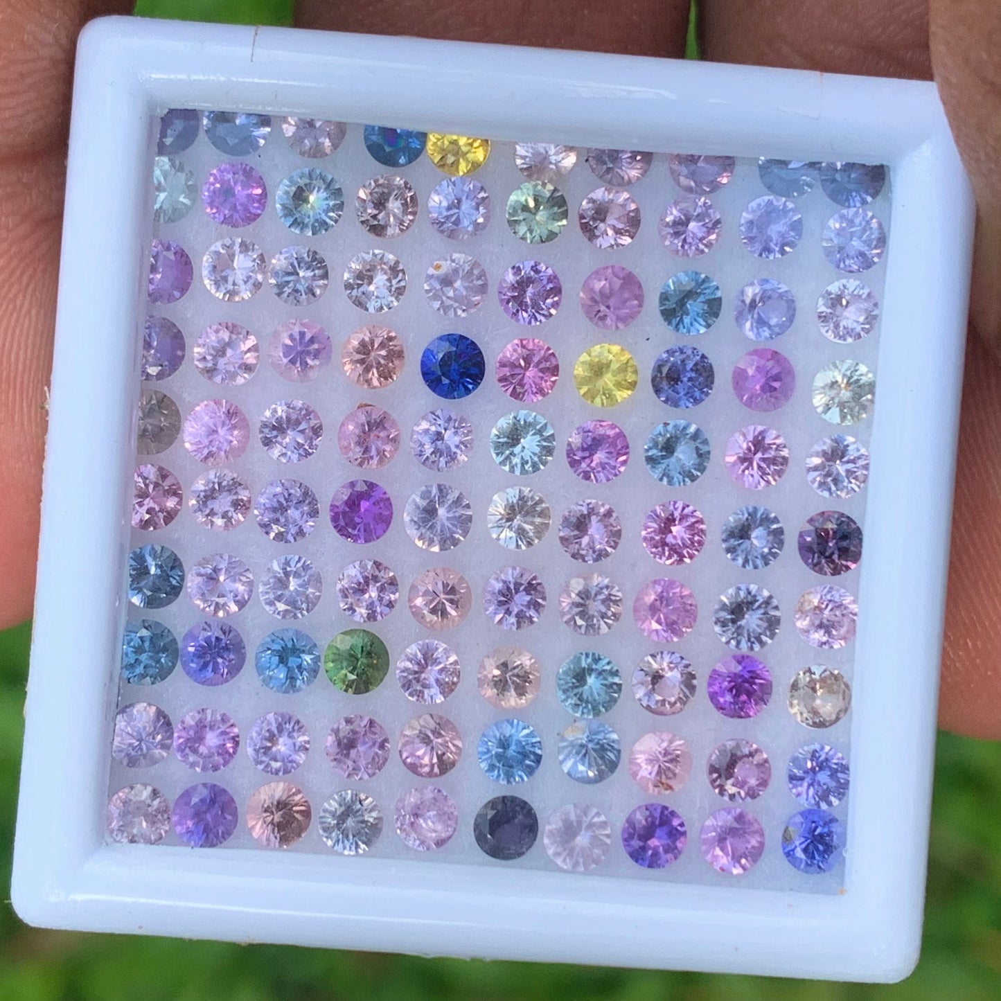 Unheated Sapphire 2.7 mm - 2.9 mm Rounds 10.75 Ct Multicolor Loose Gemstone Parcel of 100 Stones