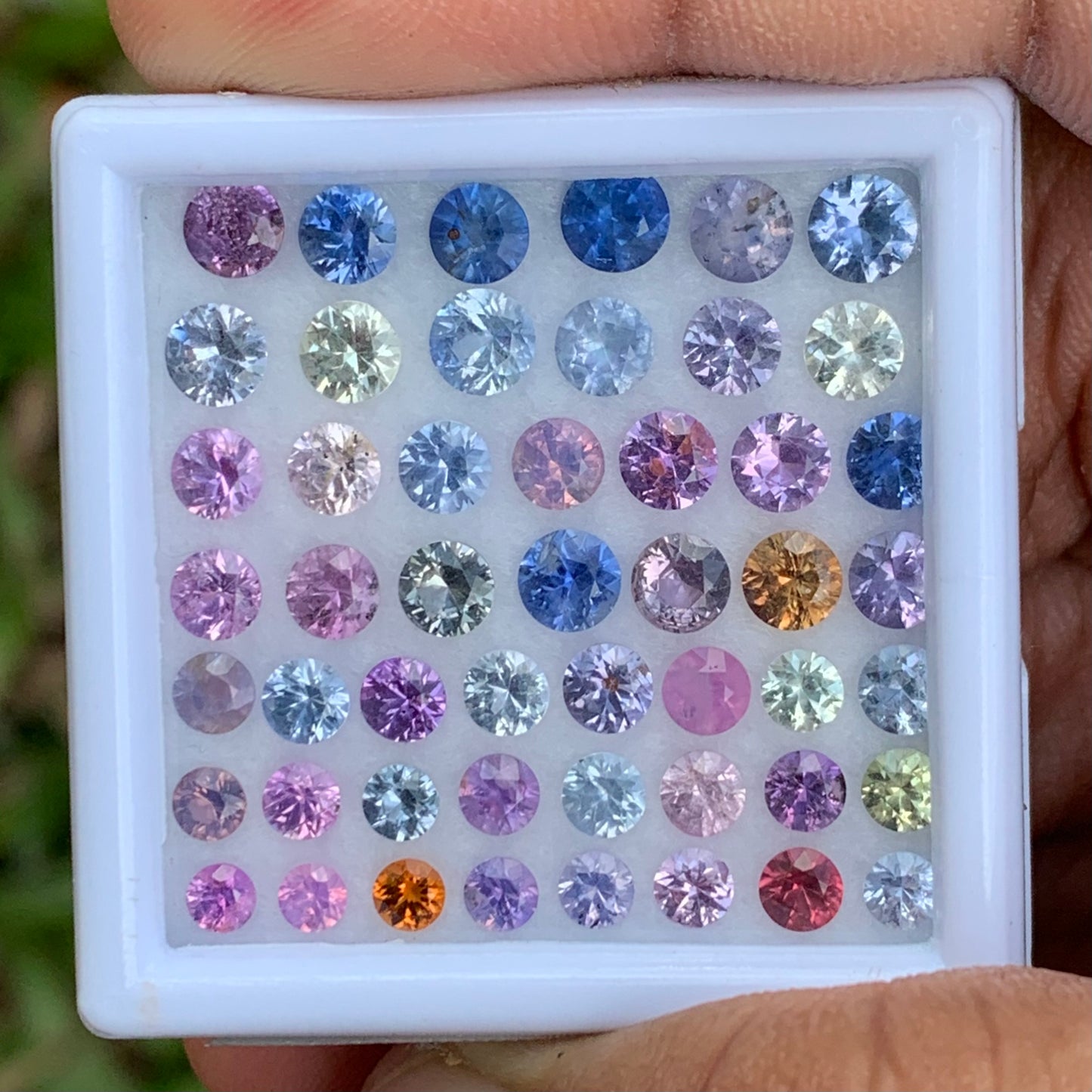 Natural Sapphire 3 - 4.5 mm Rounds 12.88 Ct / 50 Multicolor Loose Gemstone Parcel from Sri Lanka