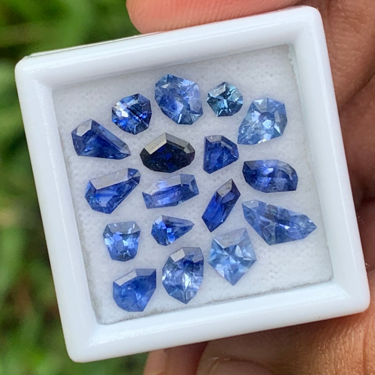 Ceylon Blue Sapphire Geometric Shape Stones Parcel Of 4 Ct / 17 Stones Heated Only Natural Loose Gemstone For Jewelry Making