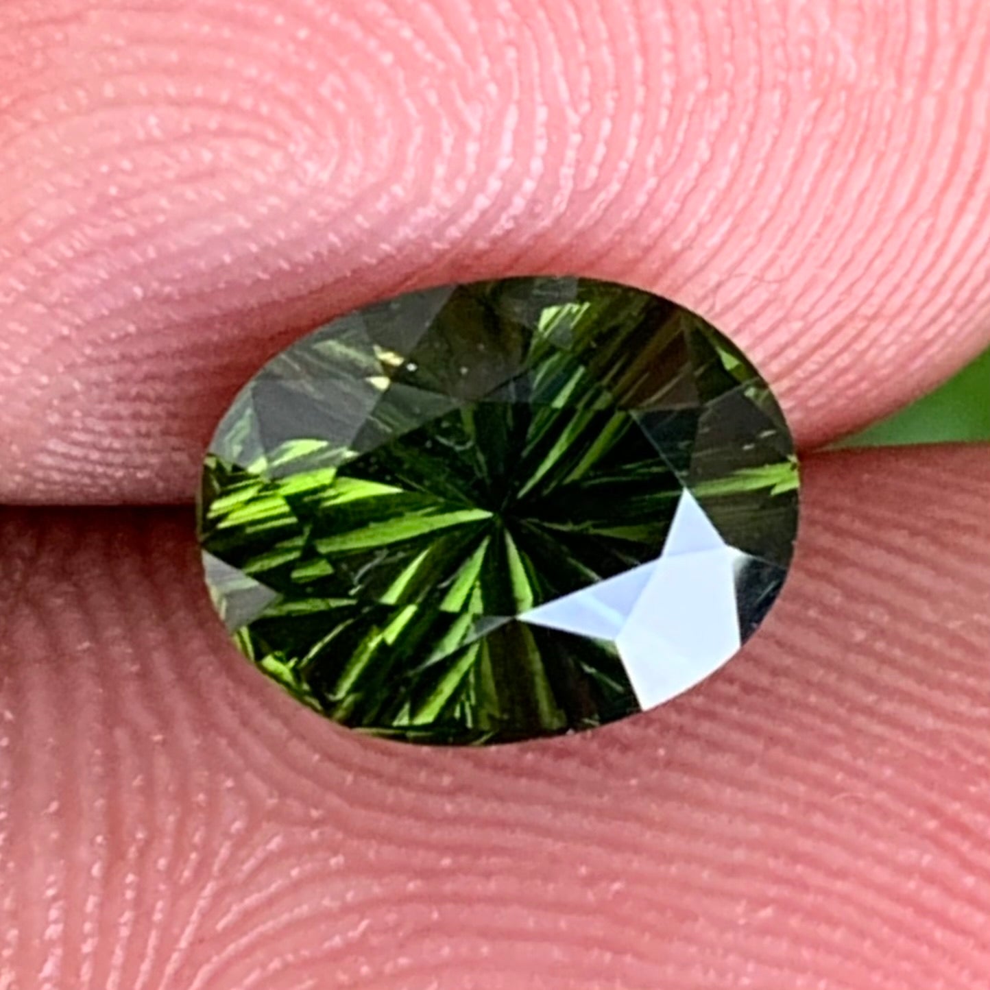 Green Zircon Oval Fantasy Cut 2.8 Ct Ceylon Natural Loose Gemstone