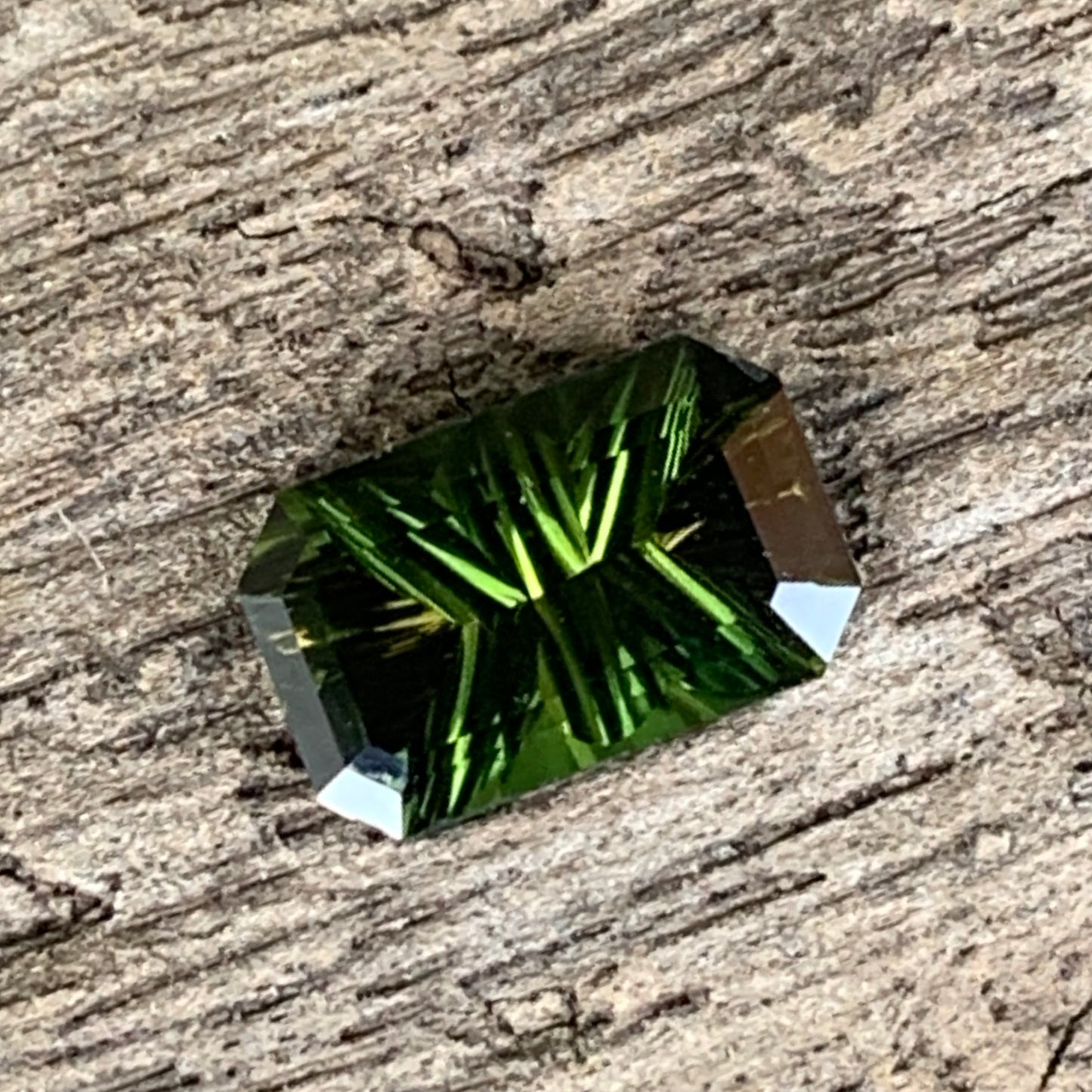 Green Tourmaline Concave Fantasy Emerald Cut 1.35 Ct Natural Loose Gemstone From Sri Lanka 💎✨