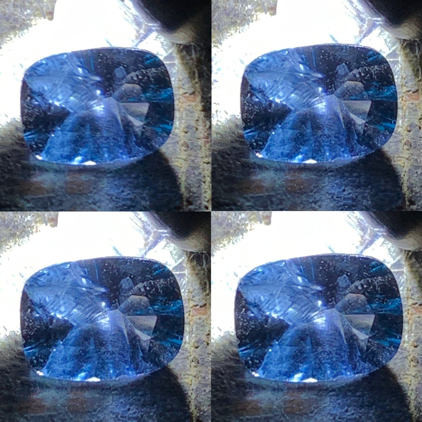 Teal Blue Spinel Concave Fantasy Cut 1.32 Ct Rectangular Cushion Natural Loose Gemstone
