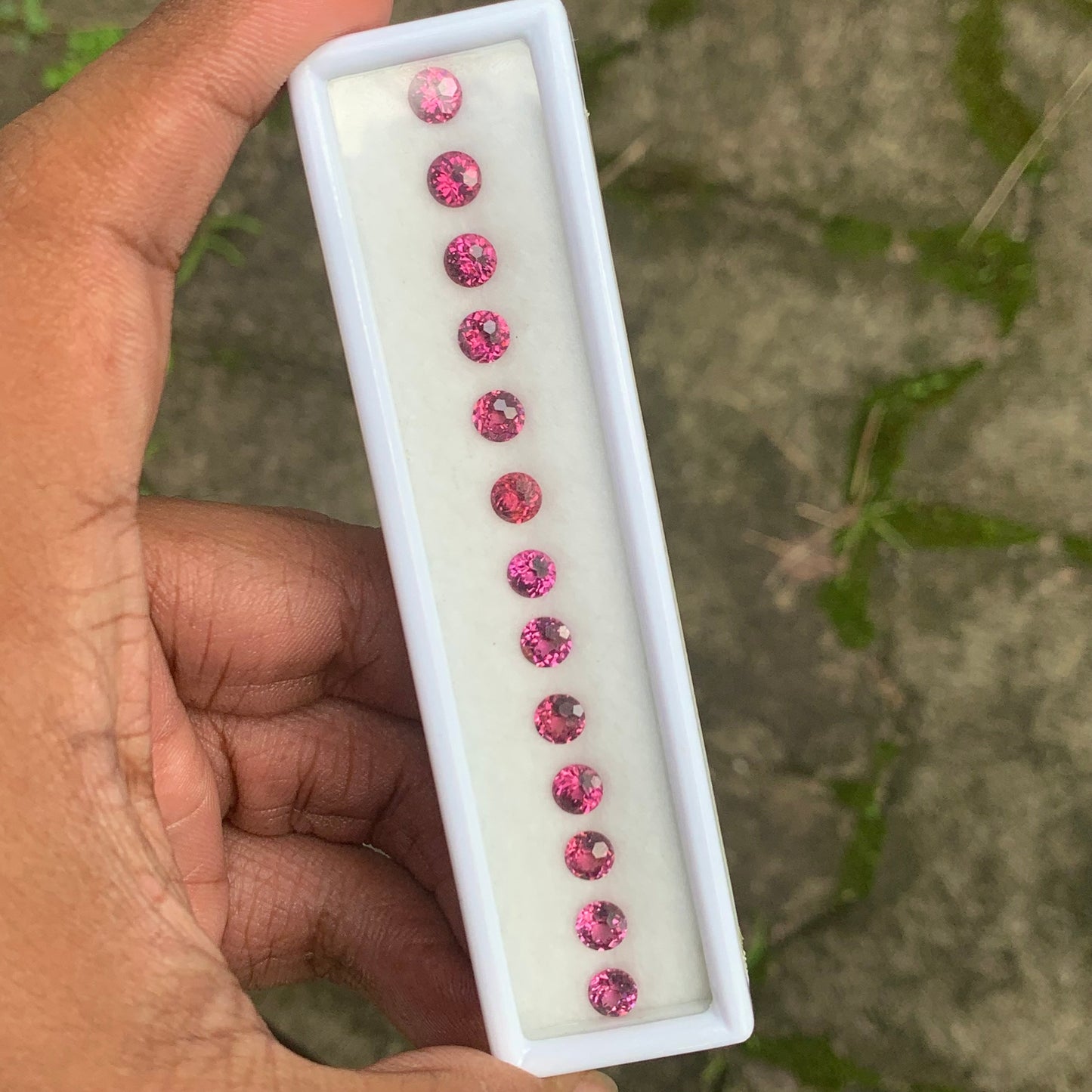 Football Cut Pinkish Red Garnet 7.92 Ct / 13 Stones Loose Gemstone Parcel For Jewelry Making 💎✨