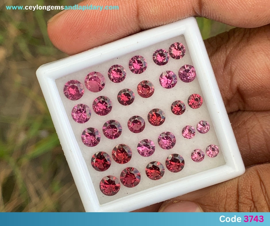 Red Garnet Fantasy Cut Round Pairs - 10 Ct 💎