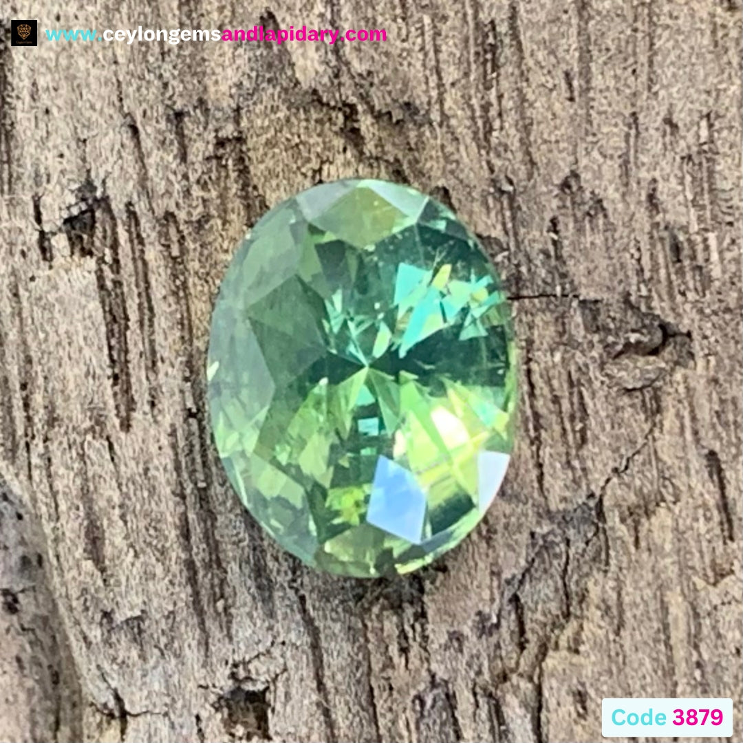✨ Green Zircon Concave Cut Oval 1.98 Ct 💎