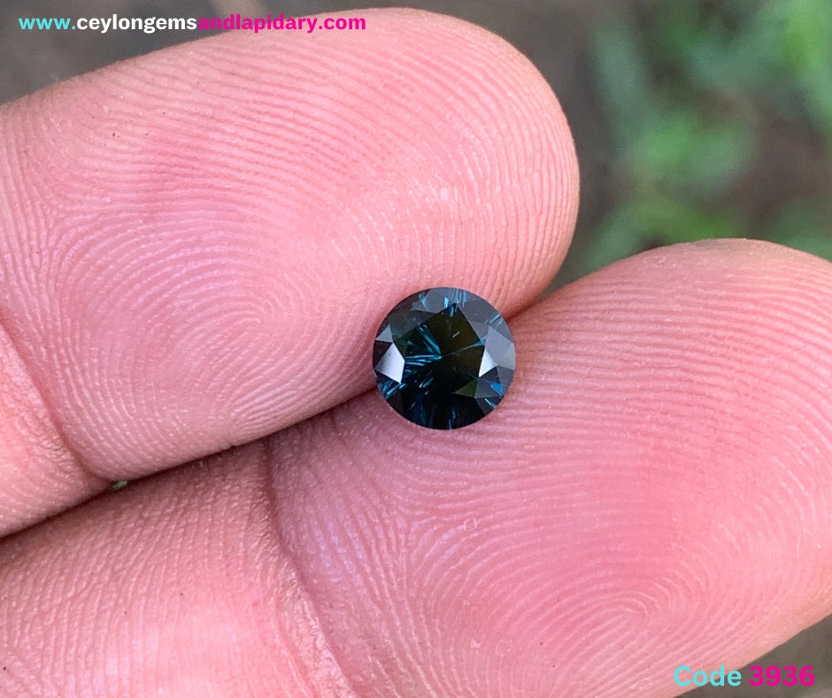 ✨ Teal Blue Spinel Concave Cut / Fantasy Cut Round 5.9 mm / 0.78 Ct Natural Loose Gemstone From Sri Lanka 💎