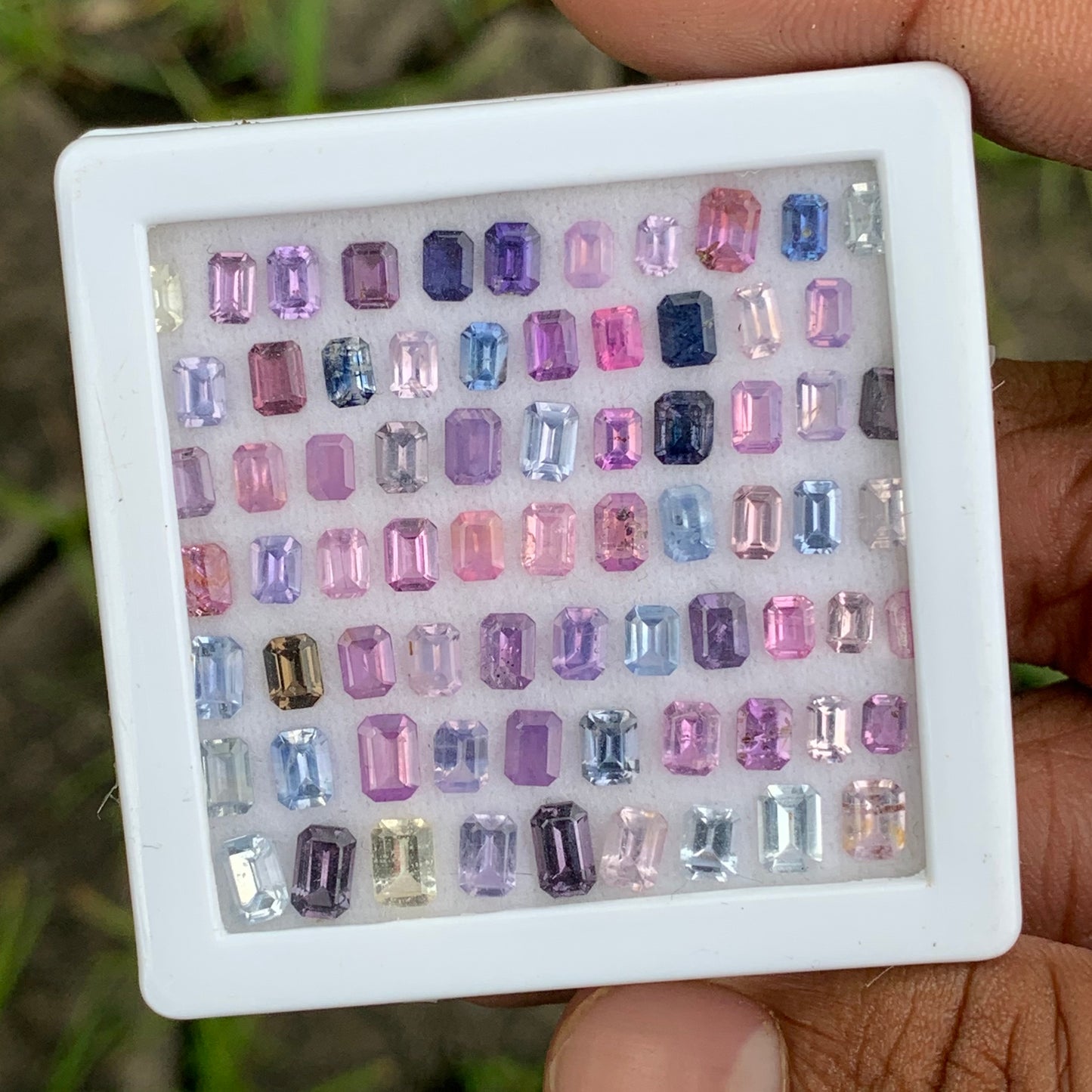 Unheated Sapphire Emerald Cut Loose Gem Parcel of 17.68 Ct / 73 Multicolor Natural Gemstones For Fine Jewelry