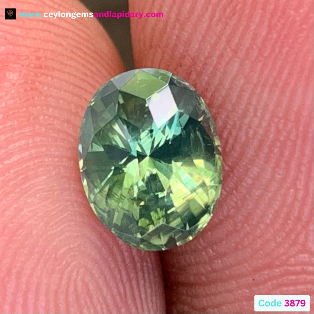 ✨ Green Zircon Concave Cut Oval 1.98 Ct 💎