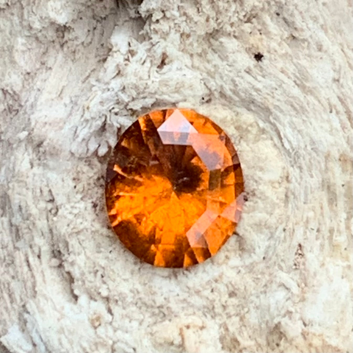 Orange Hessonite Garnet Oval 0.68 Ct Loose Gemstone For Contemporary Jewelry 💎✨