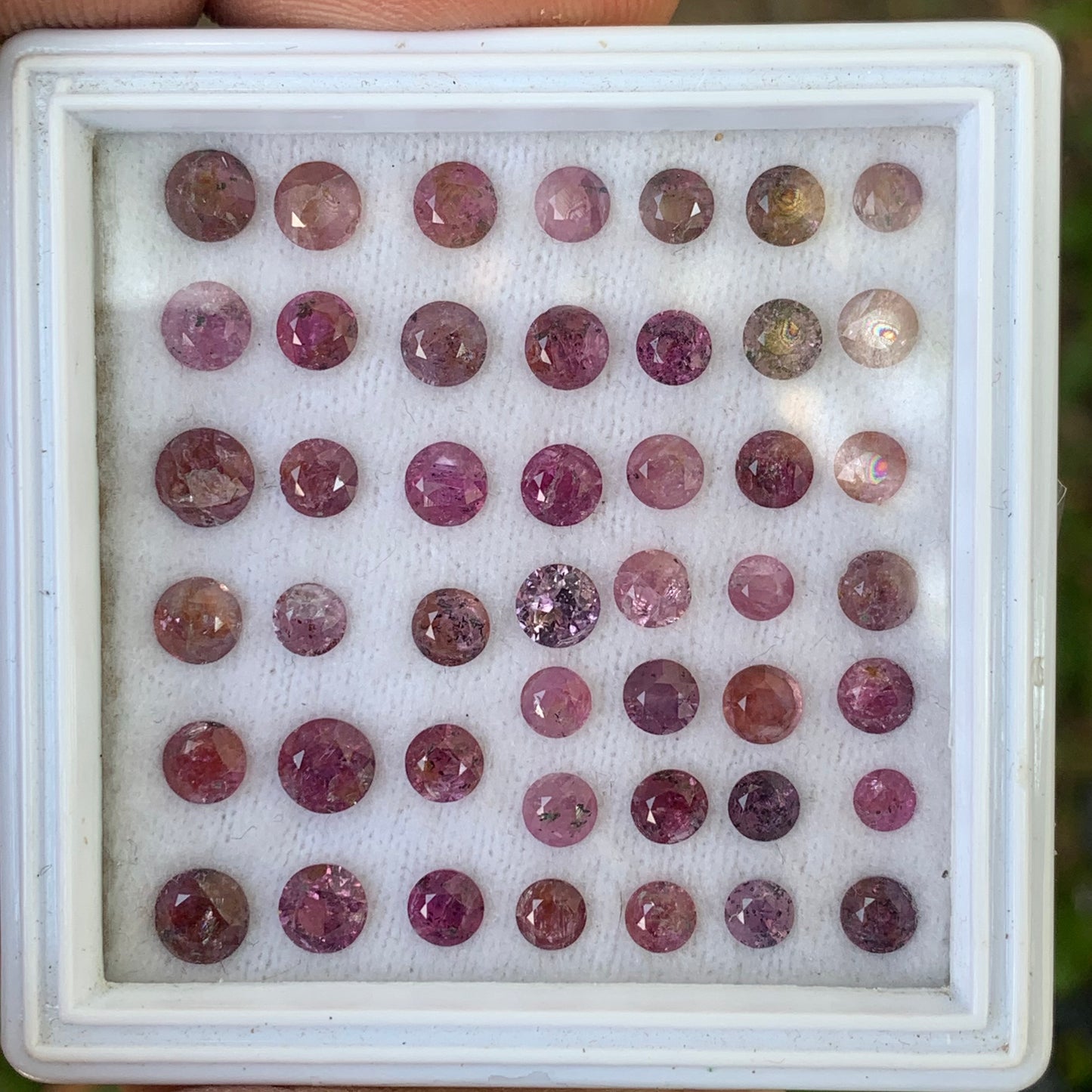 Heavily Included Hazy Pink Sapphire Rounds Parcel of 16.5 Ct / 46 Natural Loose Gemstones For Jewelry Making
