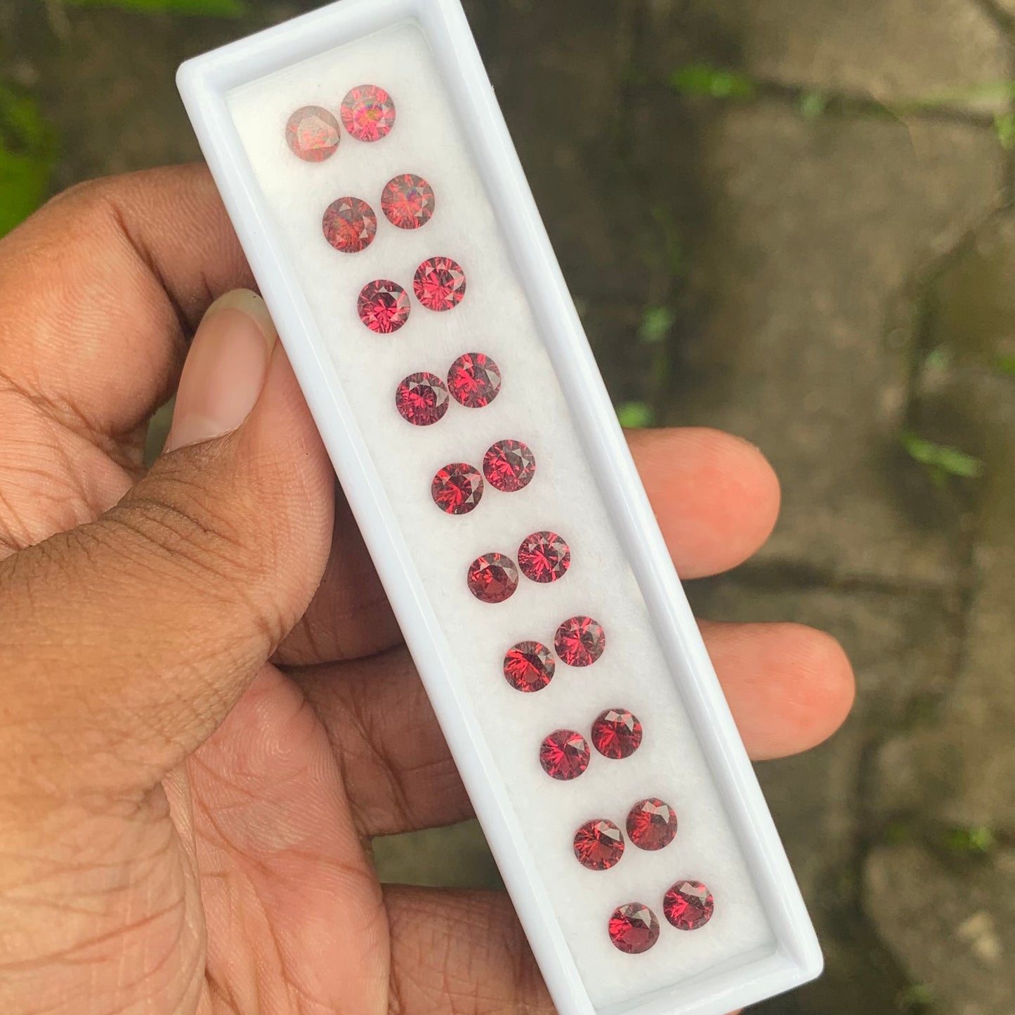 Fantasy / Concave Cut Red Garnet 11.90 Ct / 20 Stones Loose Gemstone Parcel For Jewelry Making 💎✨