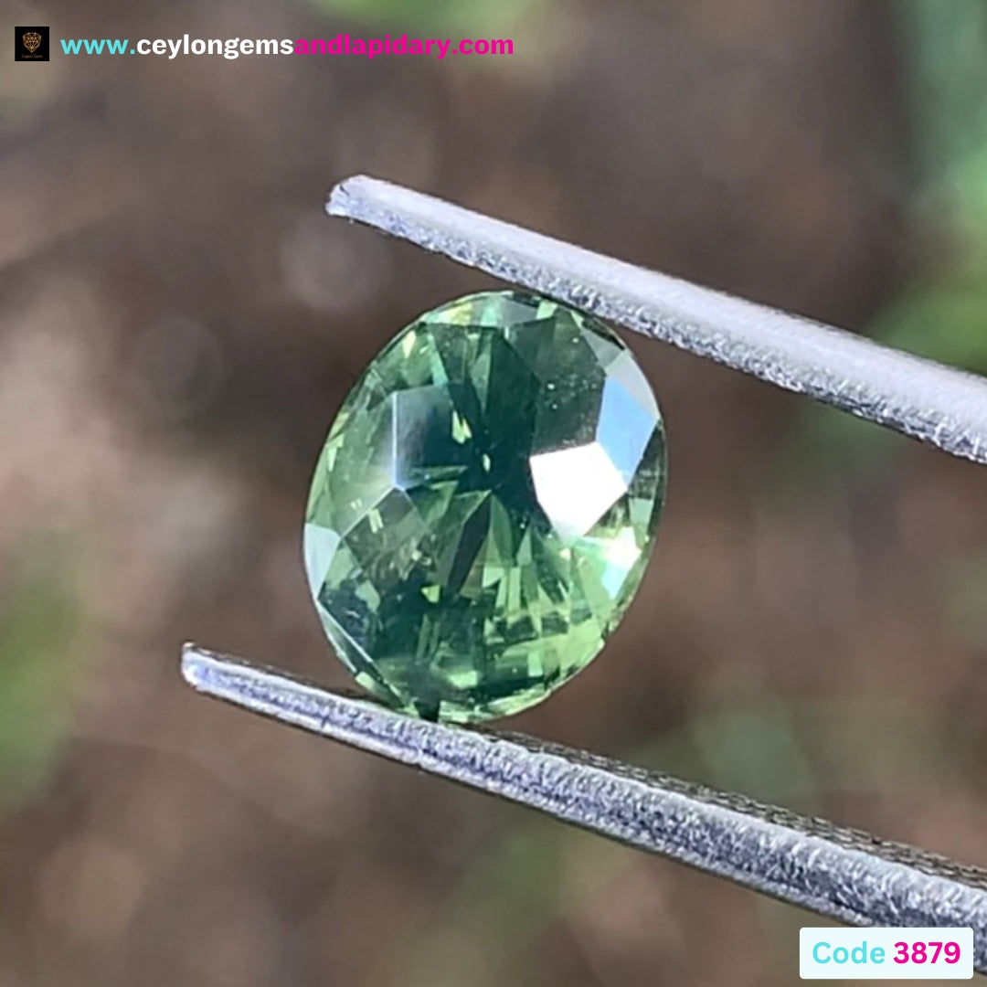 ✨ Green Zircon Concave Cut Oval 1.98 Ct 💎