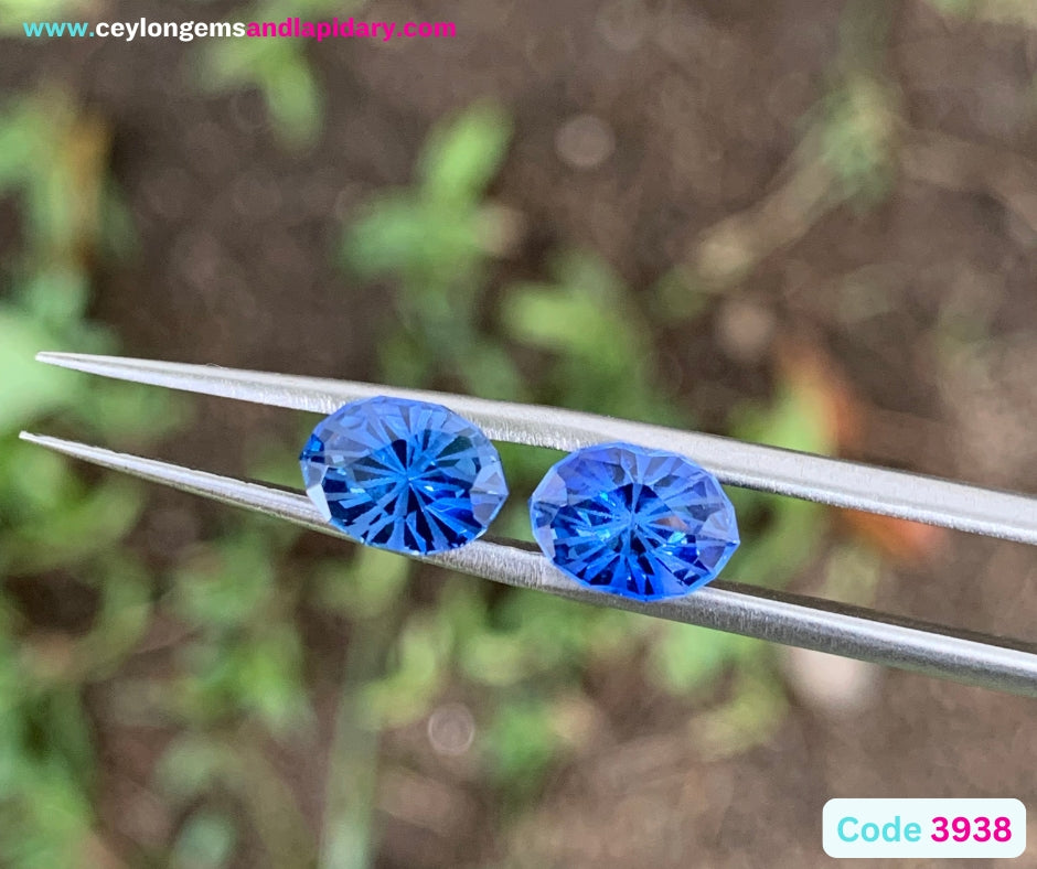 ✨ Blue Sapphire Modified Oval 3 Ct Pair Heated Only Natural Loose Gemstones for Earrings 💎