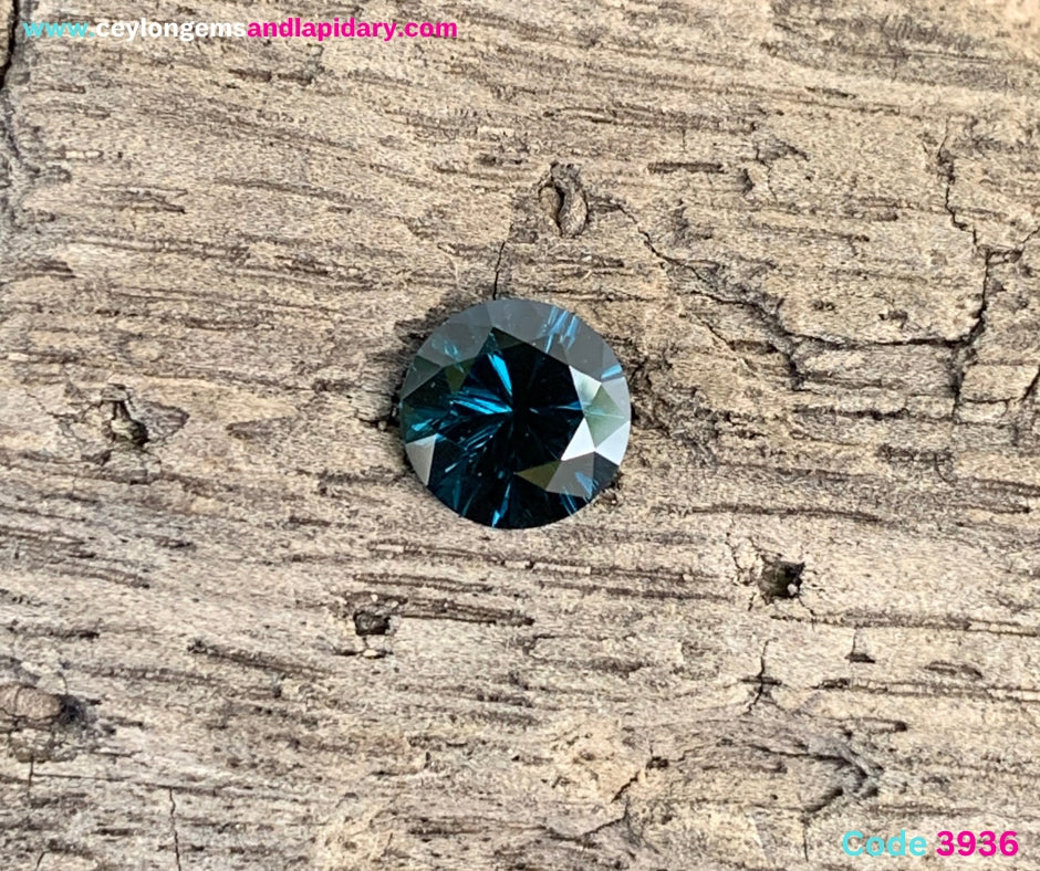 ✨ Teal Blue Spinel Concave Cut / Fantasy Cut Round 5.9 mm / 0.78 Ct Natural Loose Gemstone From Sri Lanka 💎