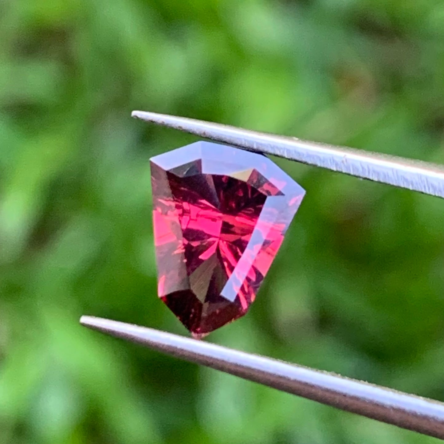 Red Garnet Fantasy / Concave Cut Fancy Shield 1.20 Ct Natural Loose Gemstone For Jewelry Making 💎✨