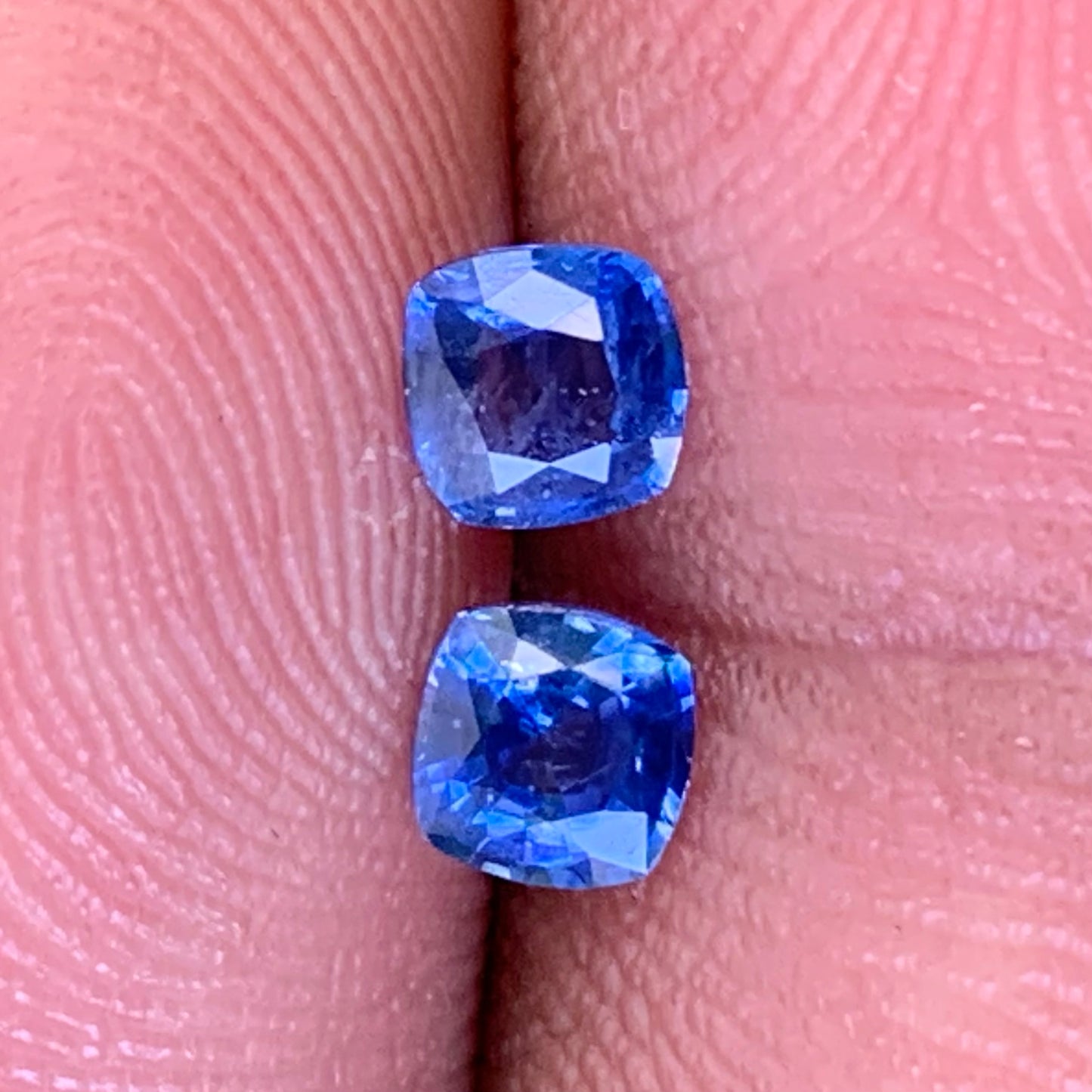 Blue Sapphire Cushion Pair 3.9 mm / 0.63 Ct Heated Only Natural Loose Gemstones for Earrings