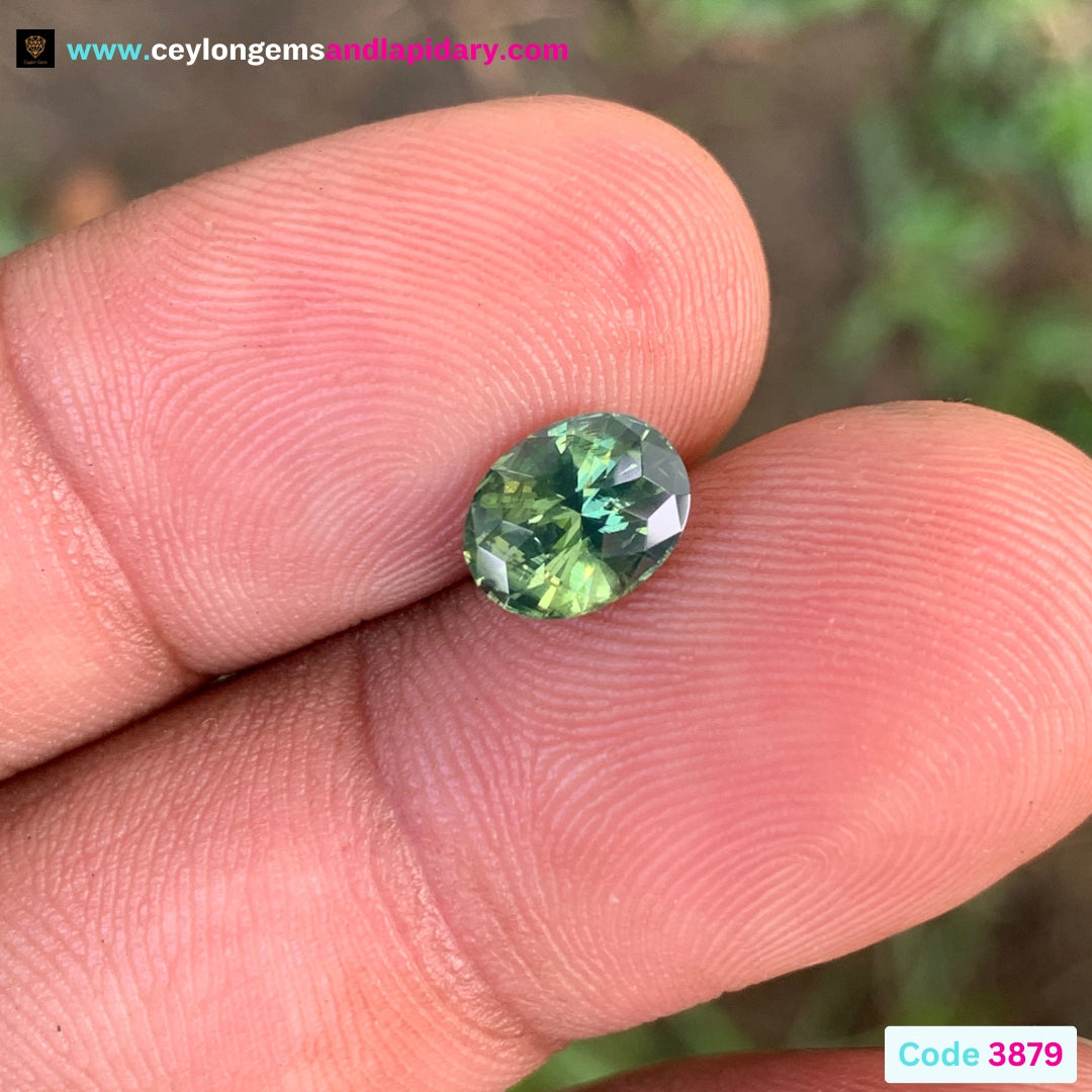 ✨ Green Zircon Concave Cut Oval 1.98 Ct 💎