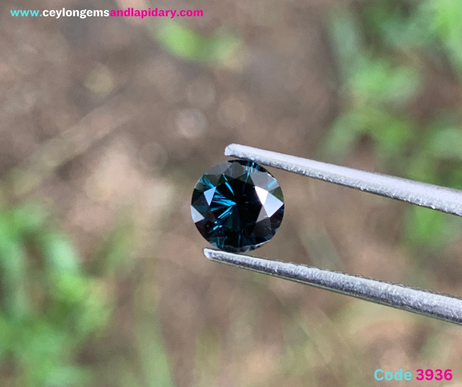 ✨ Teal Blue Spinel Concave Cut / Fantasy Cut Round 5.9 mm / 0.78 Ct Natural Loose Gemstone From Sri Lanka 💎