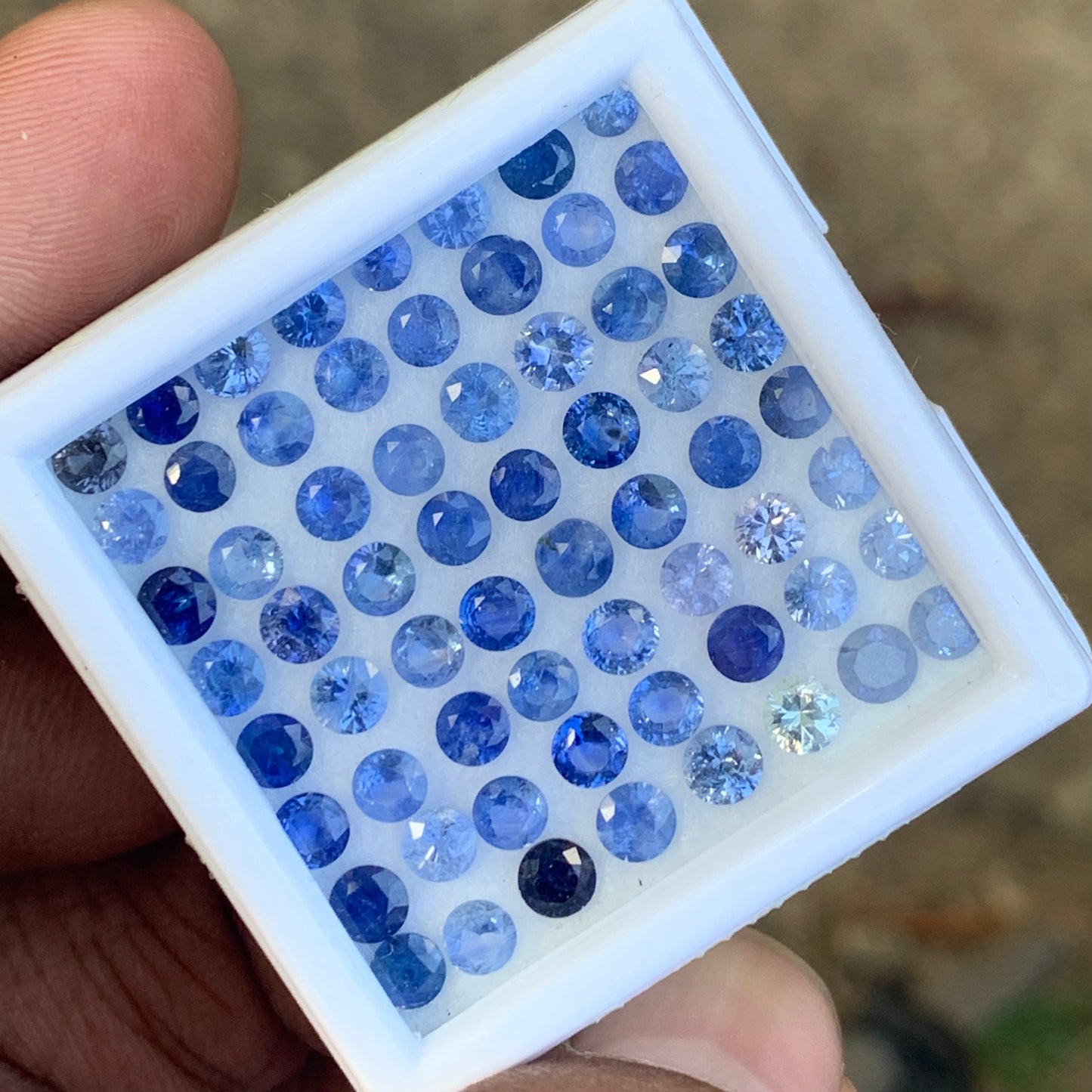 Blue Sapphire 3.3 - 3.7 mm Rounds 12.69 Ct / 64 Natural Loose Gemstone Parcel from Sri Lanka