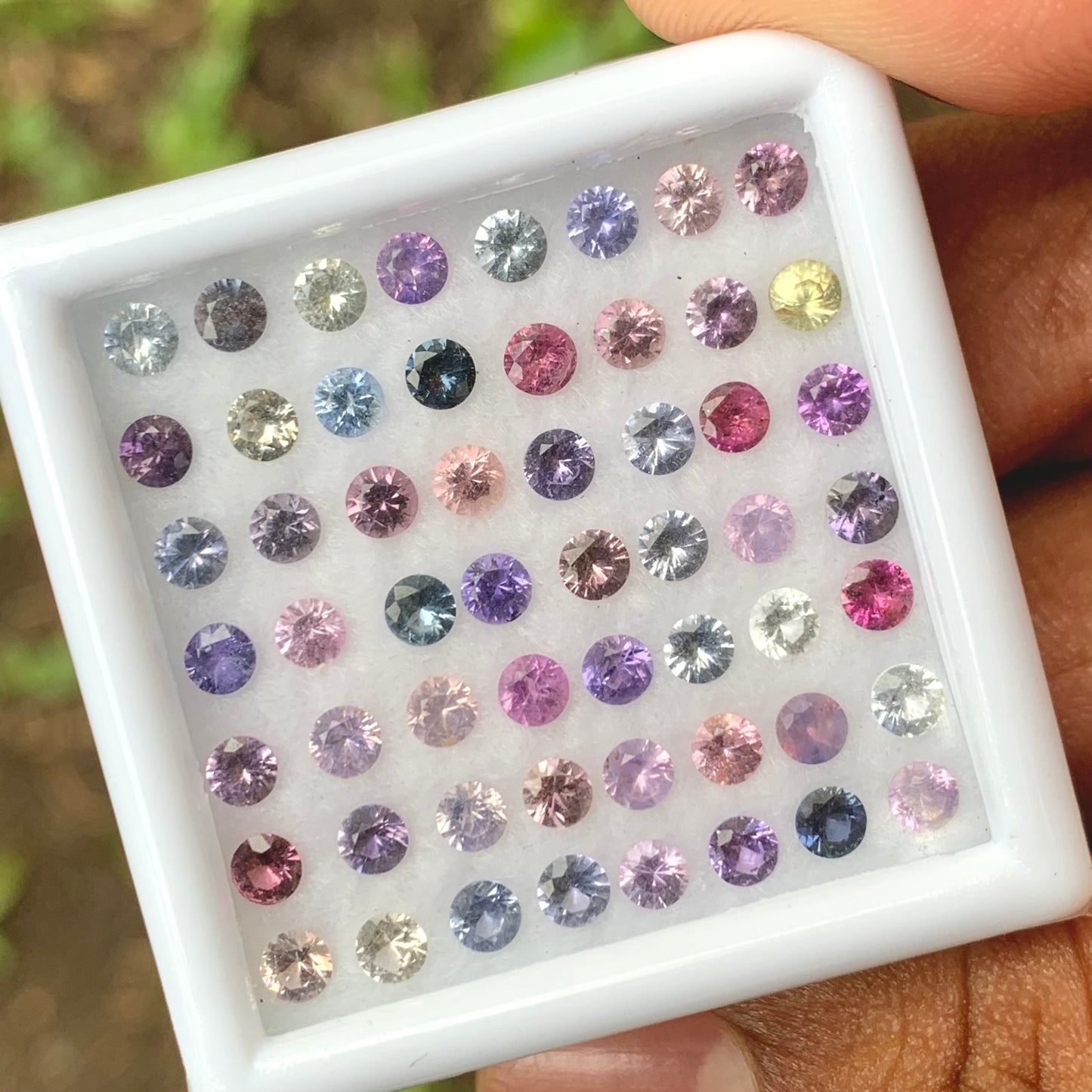 Unheated Sapphire 3 mm Rounds 7.14 Ct Multicolor Loose Gemstone Parcel of 56 Stones