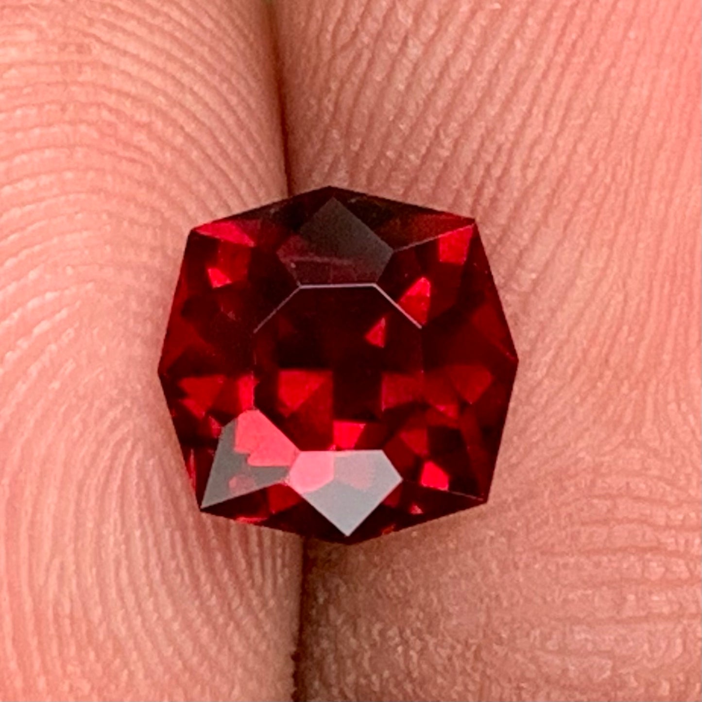 Deep Red Garnet Octagonal Flower 2.00 Ct Creative Cut Loose Gemstone