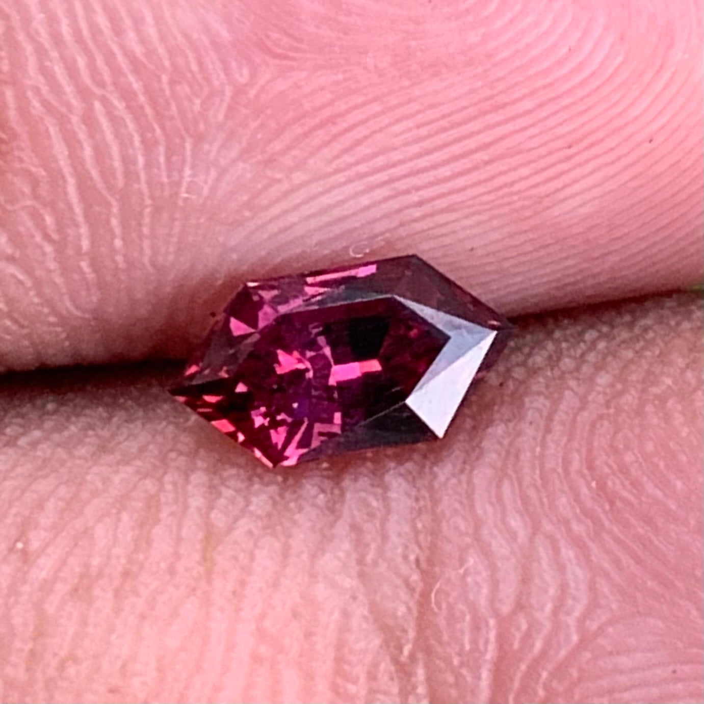 Pinkish Red Garnet Elongated Hexagon 0.66 Ct Natural Loose Gemstone For Jewelry Making 💎✨