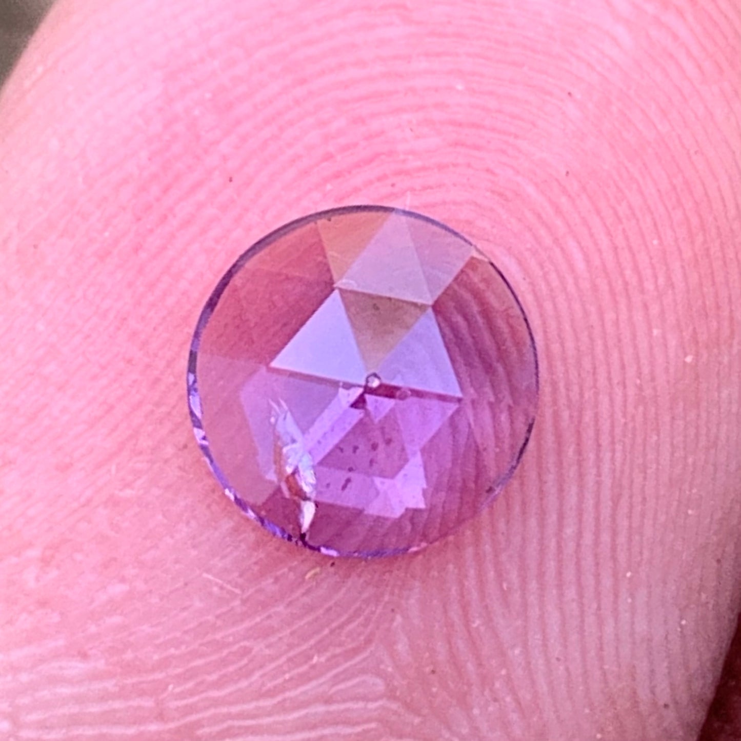Rose Cut Purple Sapphire 0.72 Ct Modified Round Heated Only Natural Loose Gemstone from Sri Lanka