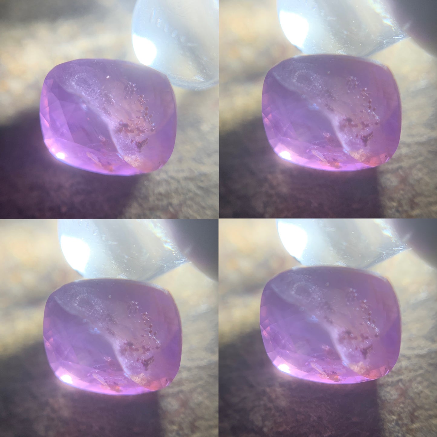 Unheated Hazy Purple Sapphire Cushion 0.81 Ct Natural Loose Gemstone