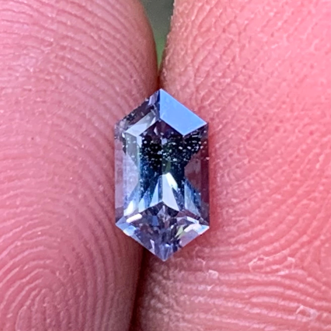 Purple Spinel 0.57 Ct Elongated Hexagon Loose Gemstone For Contemporary Jewelry