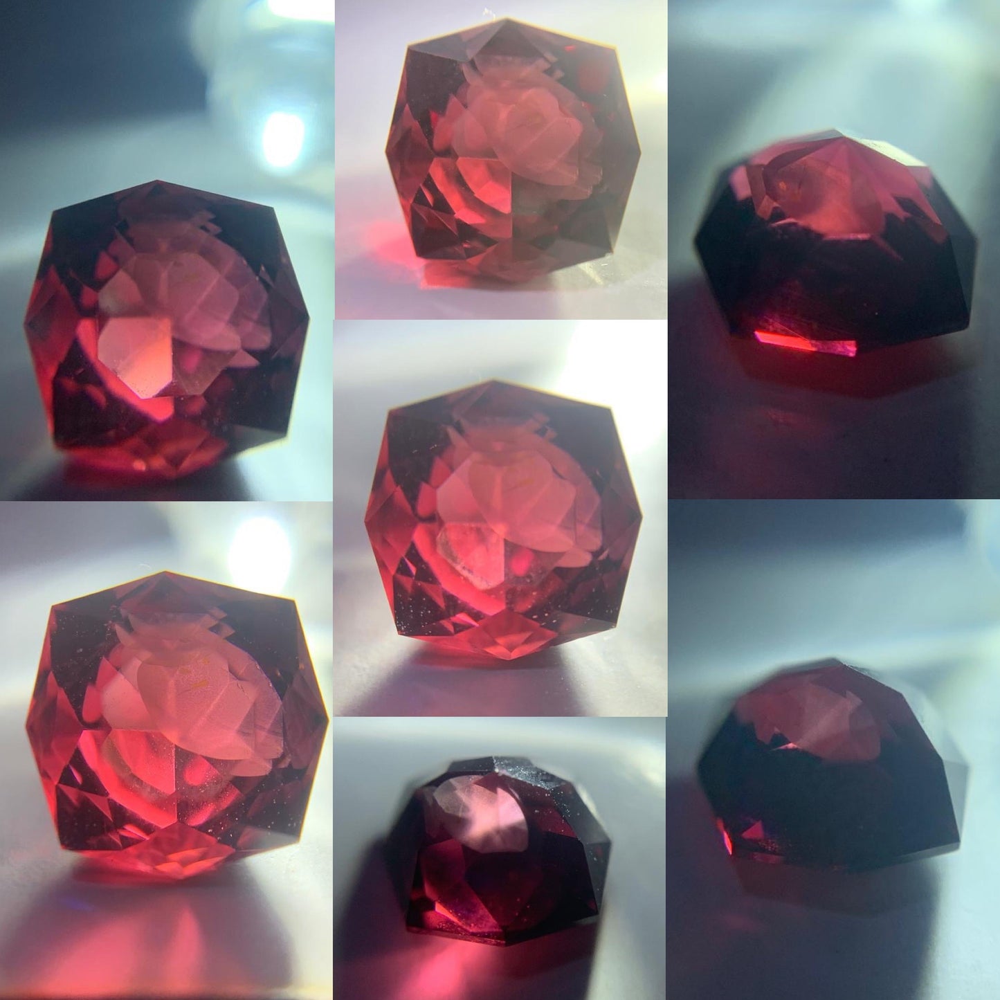 Red garnet Octagonal flower 2.00 ct Creative Cut Loose Gemstone