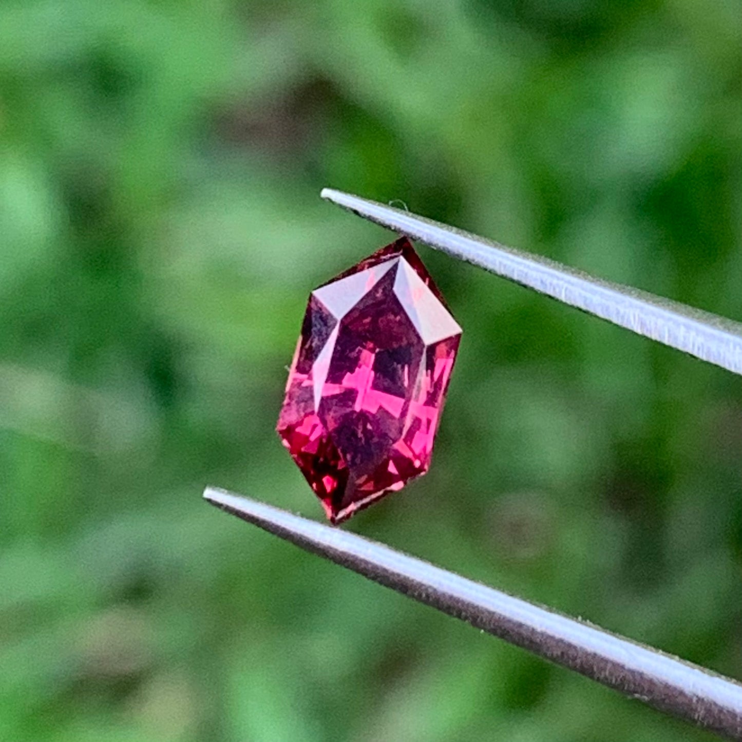 Pinkish Red Garnet Elongated Hexagon 0.66 Ct Natural Loose Gemstone For Jewelry Making 💎✨