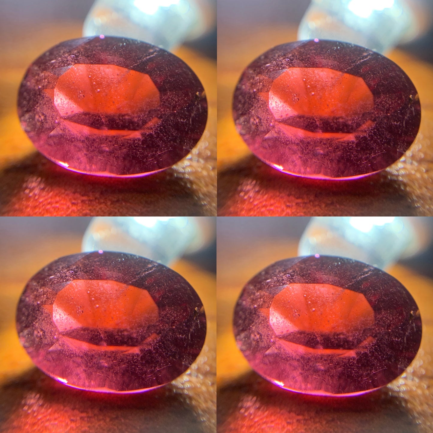 Red Garnet Fantasy Cut / Concave Cut Oval 2.21 Ct Natural Loose Gemstone For Jewelry Making