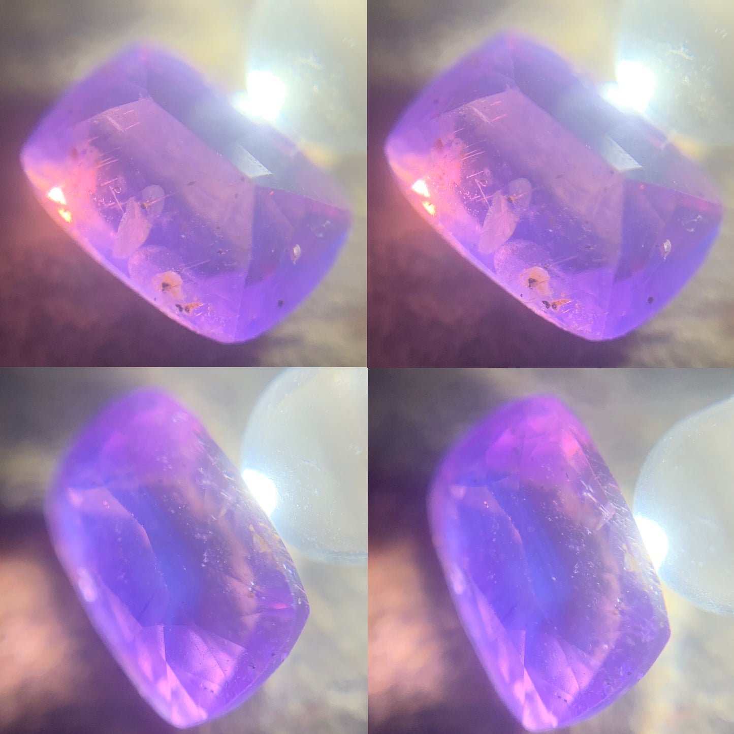 Purplish Pink Sapphire Rectangular Cushion 1.56 Ct Natural Loose Gemstone For Jewelry Making 💎✨