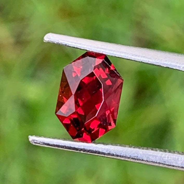 Red Garnet Octagon 1.55 Ct Natural Unheated Loose Gemstone from Sri Lanka