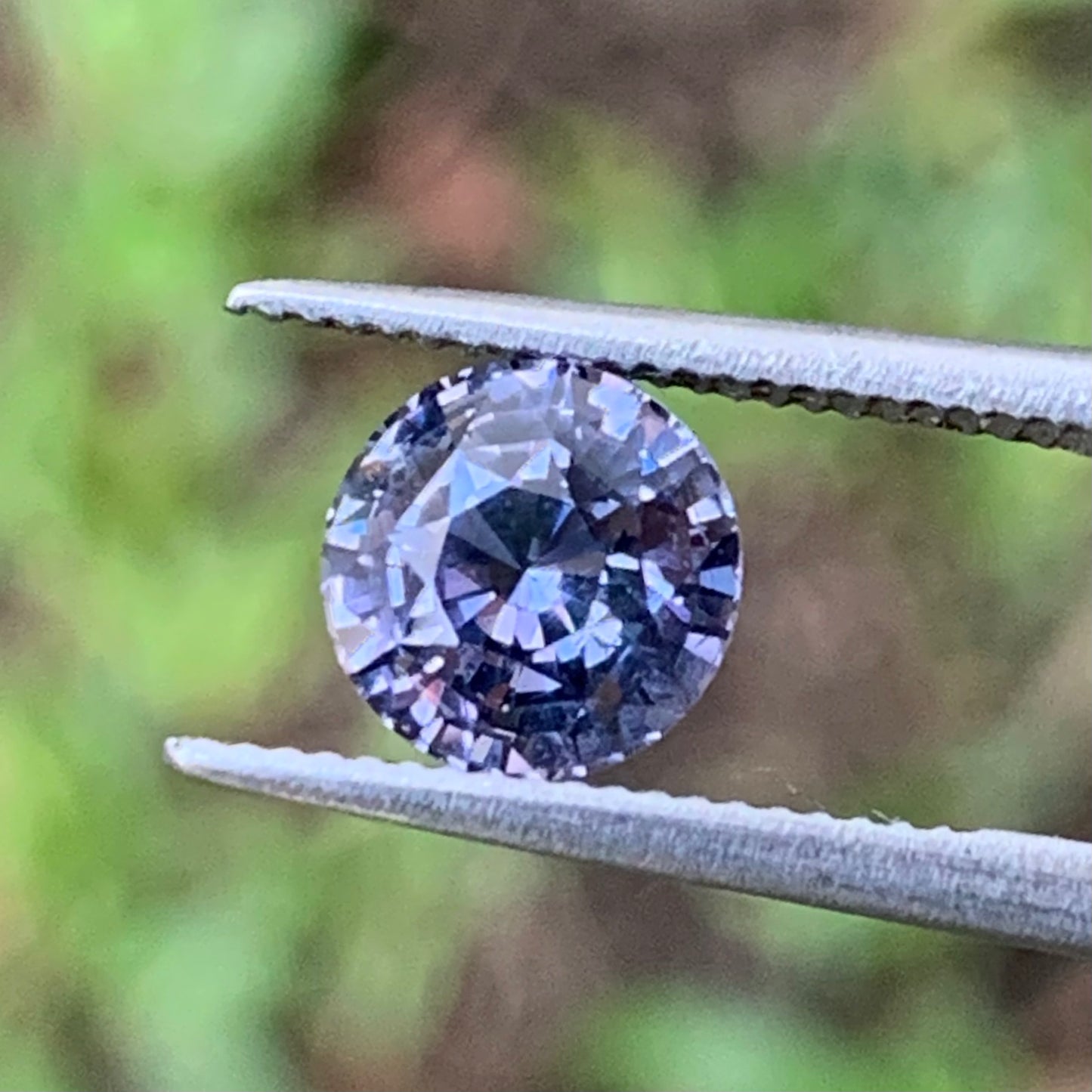 Purplish Gray Spinel 6.3 mm Round 1.33 Ct Natural Loose Gemstone From Sri Lanka