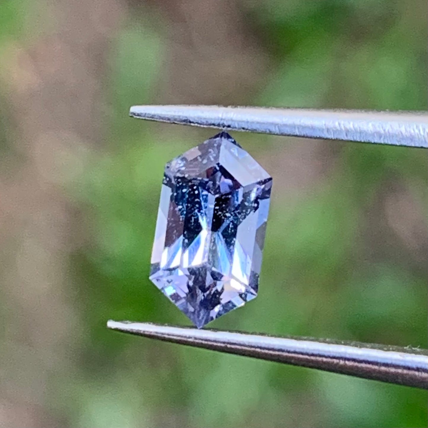 Purple Spinel 0.57 Ct Elongated Hexagon Loose Gemstone For Contemporary Jewelry