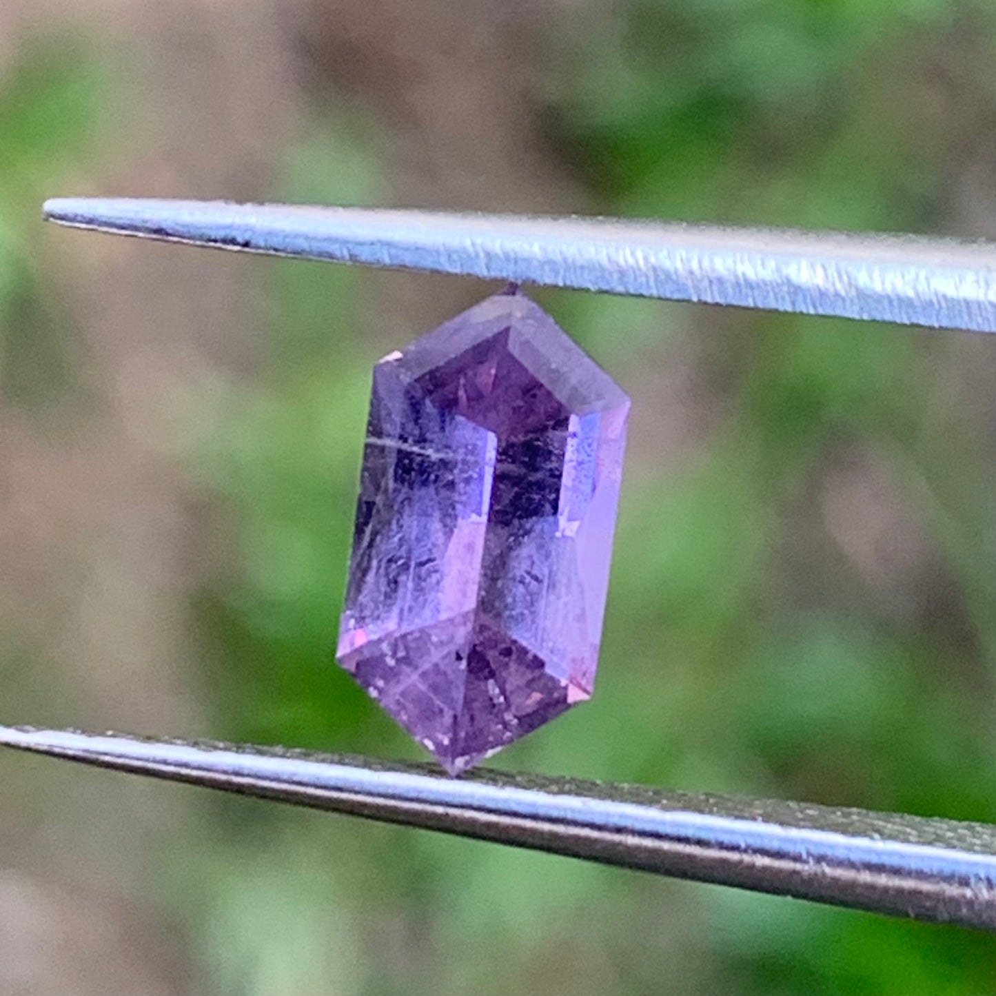 Purple Spinel 0.83 Ct Elongated Hexagon Loose Gemstone For Contemporary Jewelry