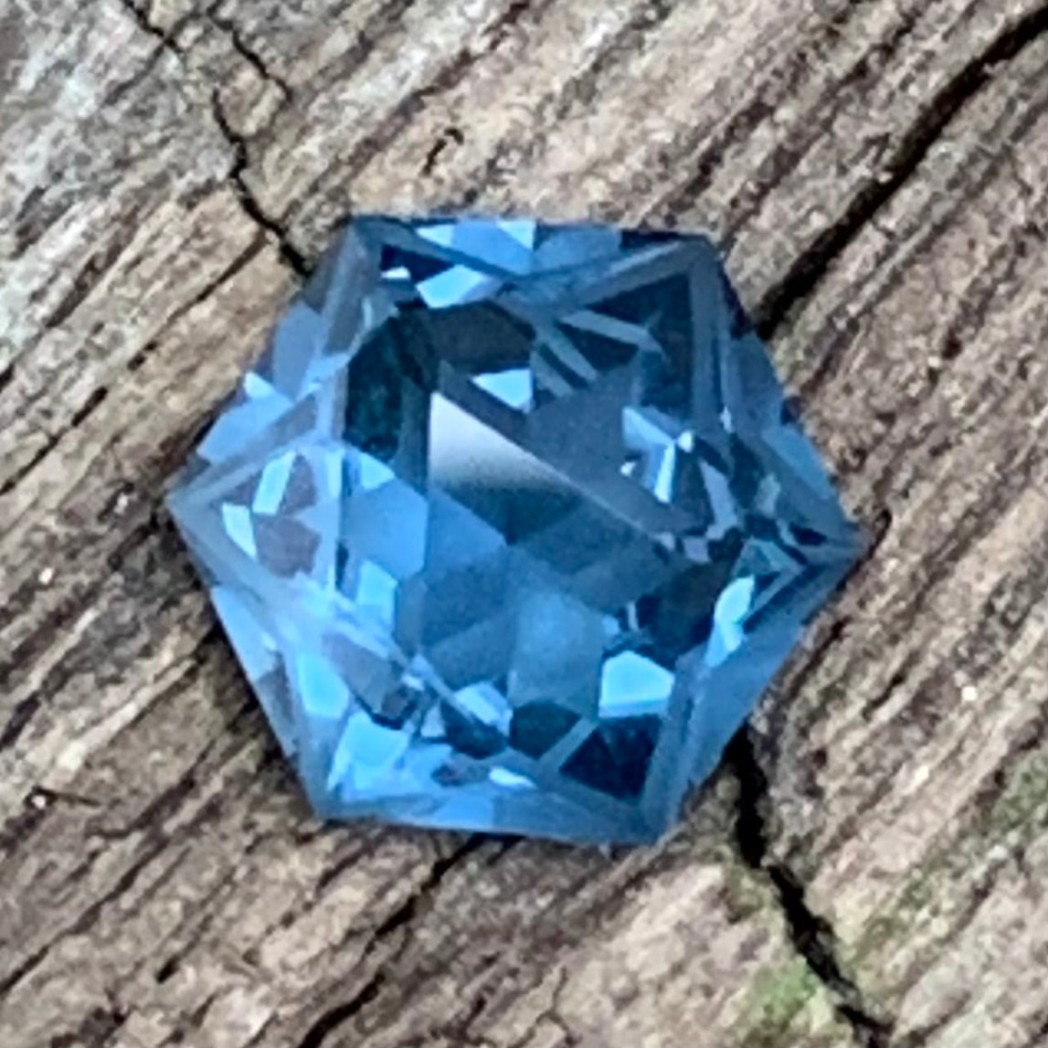 Teal Spinel Hexagon 1.05 ct Creative Lotus Cut Loose Gemstone