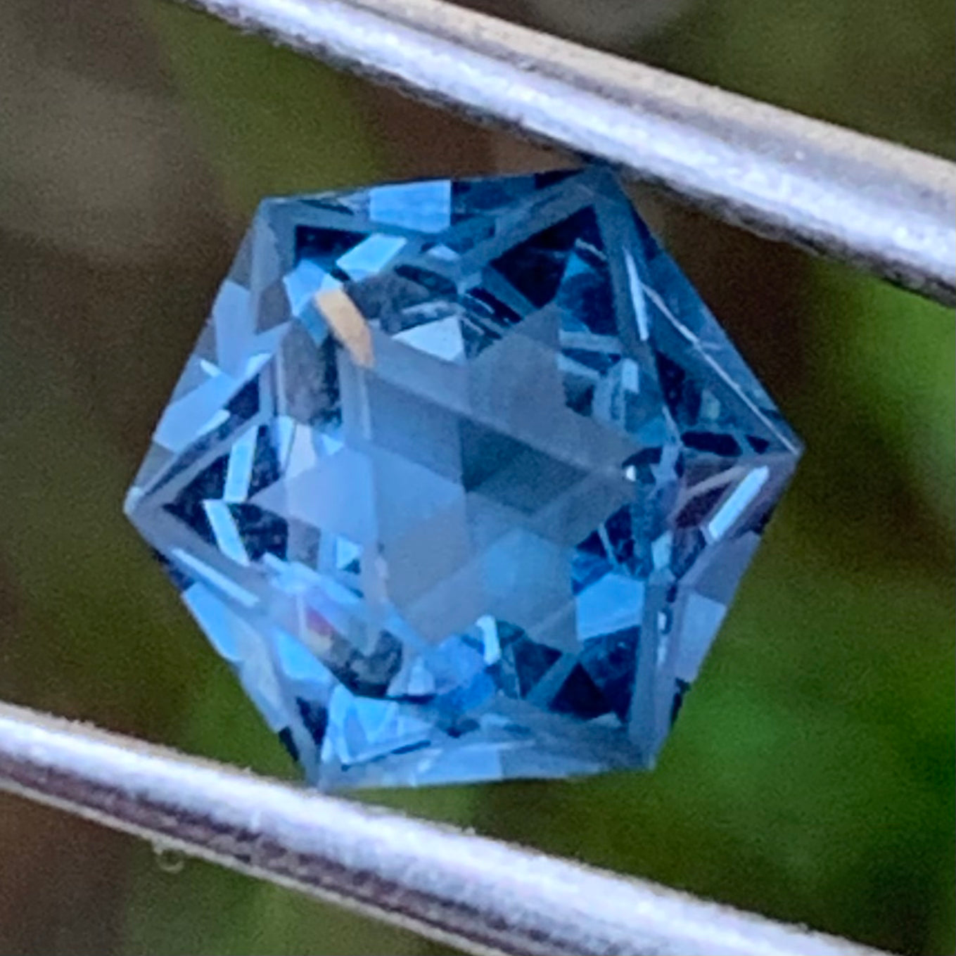 Teal Spinel Hexagon 1.05 ct Creative Lotus Cut Loose Gemstone