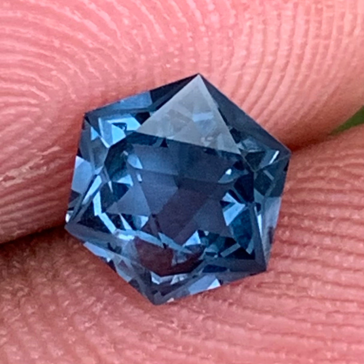 Teal Spinel Hexagon 1.05 ct Creative Lotus Cut Loose Gemstone