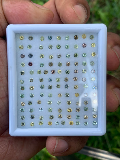 Zircon Rounds Wholesale Parcel of 110 Multi Color Natural Loose Gemstones 8.67Ct