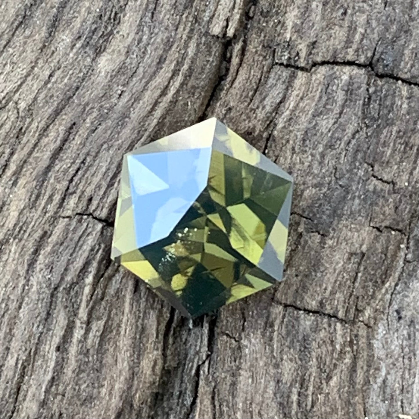 Deep Green Zircon Hexagon 2.15 Ct Unheated Natural Loose Gemstone