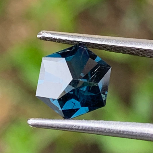 Deep Teal Spinel Hexagon 1.2 Ct Creative Fancy Cut Loose Gemstone