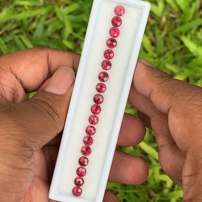 Football Cut Red Garnet 11.08 Ct / 18 Stones Loose Gemstone Parcel For Jewelry Making 💎✨