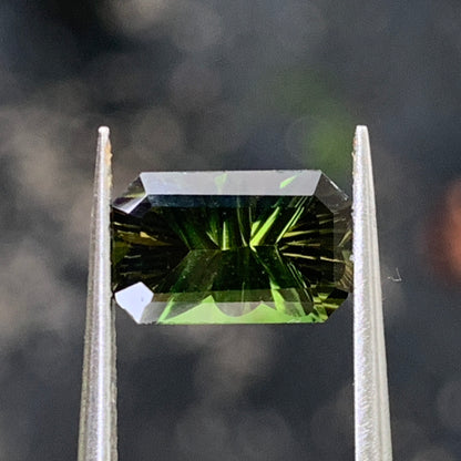 Green Tourmaline Concave Fantasy Emerald Cut 1.35 Ct Natural Loose Gemstone From Sri Lanka 💎✨
