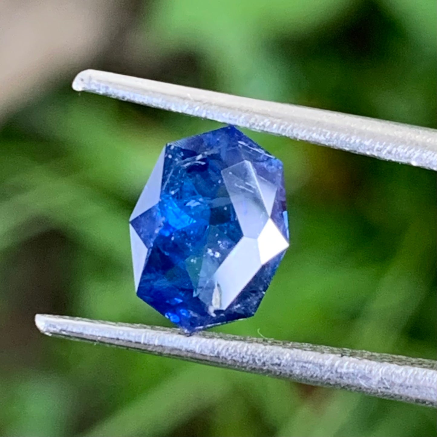 Heavily Included Deep Blue Sapphire Octagon 1.15 Ct Loose Gemstone from Sri Lanka