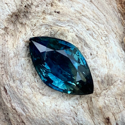 Bicolor Sapphire Teal Blue &amp; Yellow Certified Marquise Heated Only 2.17 Ct Natural Loose Gemstone for Jewelry Making