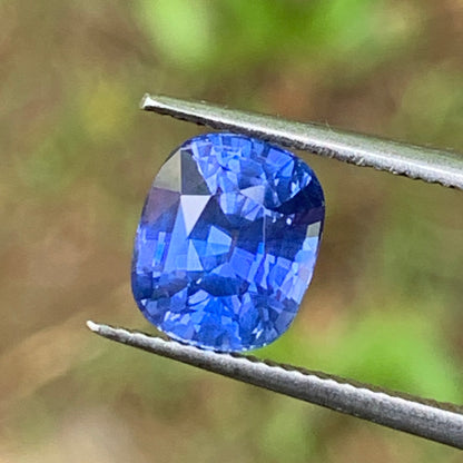 Unheated Vivid Blue Sapphire Certified Rectangular Cushion 2.08 Ct Natural Loose Gemstone