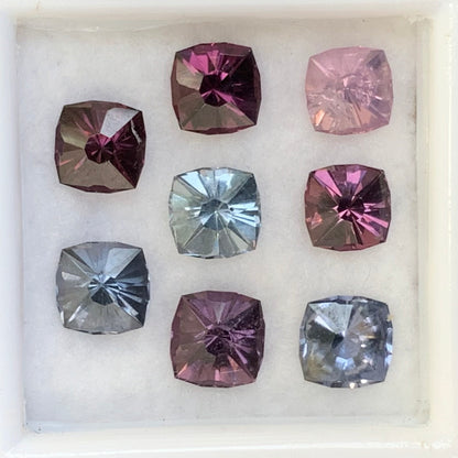 Natural Spinel Signature Flower Cut Loose Gem Parcel of 4.9 Ct / 8 Natural Gemstones For Contemporary Jewelry