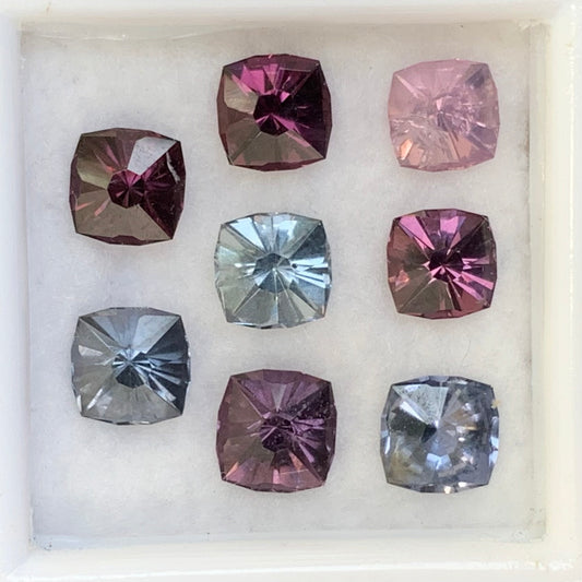 Natural Spinel Signature Flower Cut Loose Gem Parcel of 4.9 Ct / 8 Natural Gemstones For Contemporary Jewelry